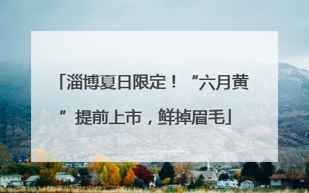 淄博夏日限定！“六月黄”提前上市，鲜掉眉毛