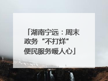 湖南宁远：周末政务“不打烊” 便民服务暖人心