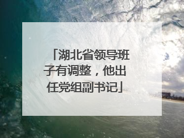 湖北省领导班子有调整，他出任党组副书记