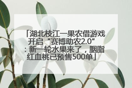 湖北枝江一果农借游戏开启“赛博助农2.0”：新一轮水果来了，胭脂红血桃已预售500单
