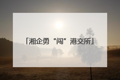 湘企勇“闯”港交所