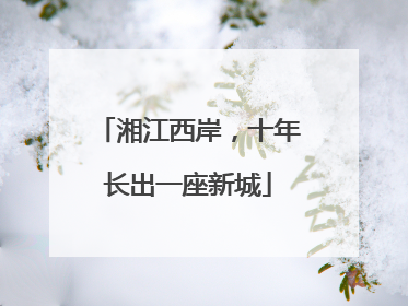 湘江西岸，十年长出一座新城