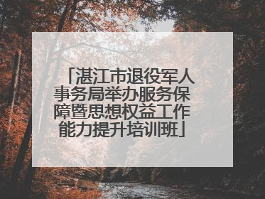 湛江市退役军人事务局举办服务保障暨思想权益工作能力提升培训班