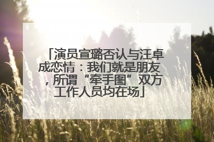演员宣璐否认与汪卓成恋情：我们就是朋友，所谓“牵手图”双方工作人员均在场