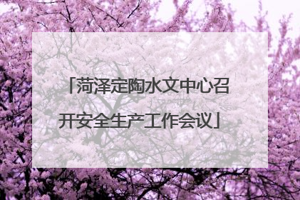菏泽定陶水文中心召开安全生产工作会议