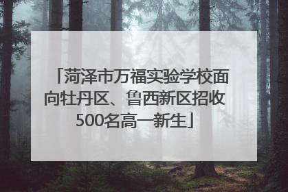 菏泽市万福实验学校面向牡丹区、鲁西新区招收500名高一新生
