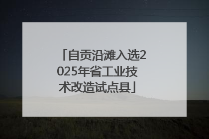 自贡沿滩入选2025年省工业技术改造试点县