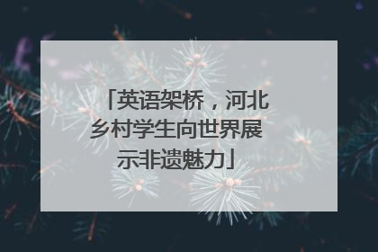 英语架桥，河北乡村学生向世界展示非遗魅力