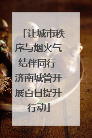 让城市秩序与烟火气结伴同行 济南城管开展百日提升行动