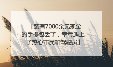 装有7000余元现金的手提包丢了，幸亏遇上了热心市民和驾驶员