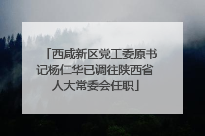 西咸新区党工委原书记杨仁华已调往陕西省人大常委会任职