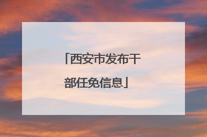 西安市发布干部任免信息