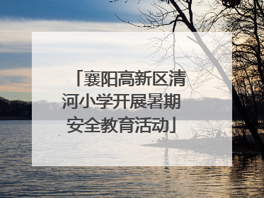 襄阳高新区清河小学开展暑期安全教育活动