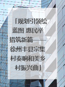 规划引领绘蓝图 惠民举措筑新篇——徐州丰县宗集村奏响和美乡村振兴曲