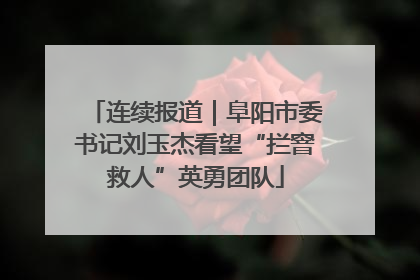 连续报道｜阜阳市委书记刘玉杰看望“拦窨救人”英勇团队