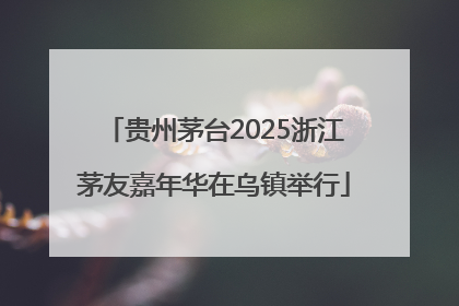 贵州茅台2025浙江茅友嘉年华在乌镇举行