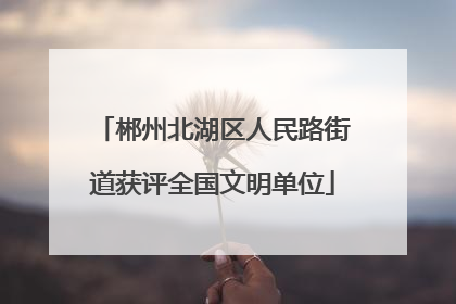 郴州北湖区人民路街道获评全国文明单位
