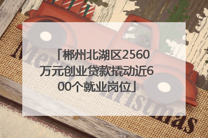 郴州北湖区2560万元创业贷款撬动近600个就业岗位