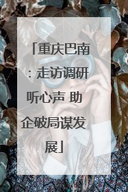 重庆巴南：走访调研听心声 助企破局谋发展