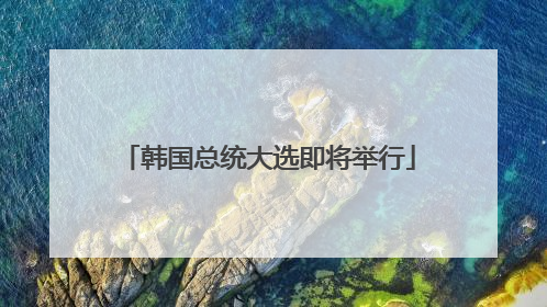 韩国总统大选即将举行