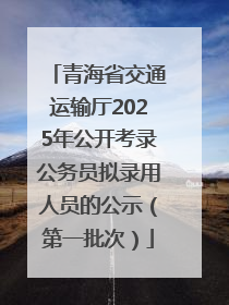 青海省交通运输厅2025年公开考录公务员拟录用人员的公示（第一批次）