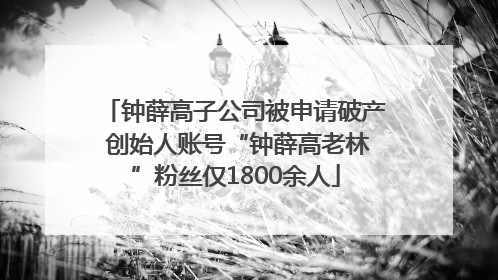 钟薛高子公司被申请破产 创始人账号“钟薛高老林”粉丝仅1800余人
