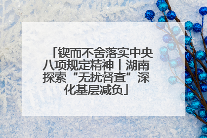 锲而不舍落实中央八项规定精神丨湖南探索“无扰督查”深化基层减负