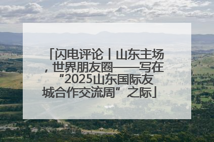 闪电评论丨山东主场，世界朋友圈——写在“2025山东国际友城合作交流周”之际
