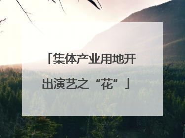 集体产业用地开出演艺之“花”