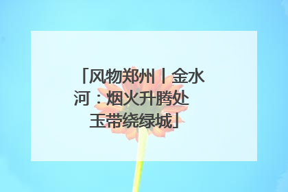 风物郑州丨金水河：烟火升腾处 玉带绕绿城