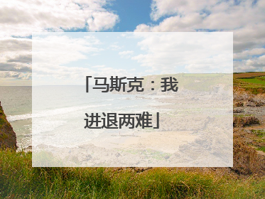马斯克：我进退两难