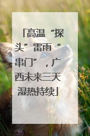 高温“探头”雷雨“串门”，广西未来三天湿热持续