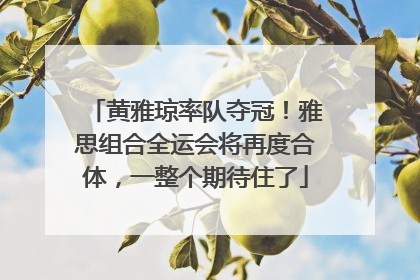 黄雅琼率队夺冠！雅思组合全运会将再度合体，一整个期待住了