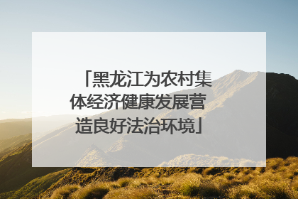 黑龙江为农村集体经济健康发展营造良好法治环境
