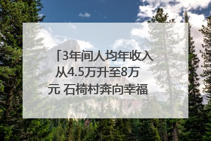 3年间人均年收入从4.5万升至8万元 石椅村奔向幸福好样子｜牵挂的村