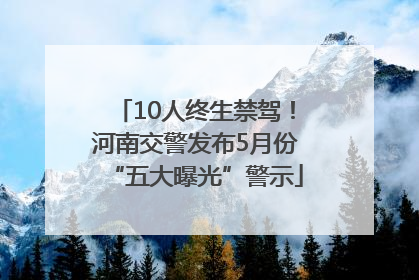 10人终生禁驾！河南交警发布5月份“五大曝光”警示