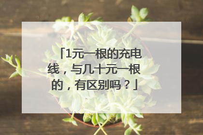 1元一根的充电线，与几十元一根的，有区别吗？