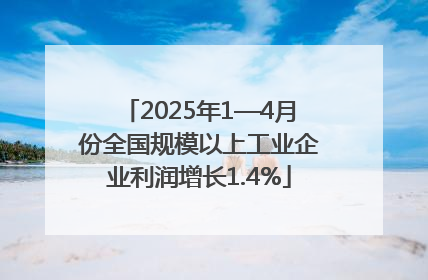 2025年1—4月份全国规模以上工业企业利润增长1.4%