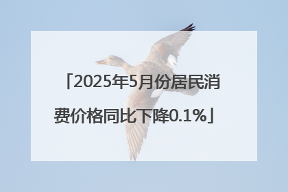 2025年5月份居民消费价格同比下降0.1%