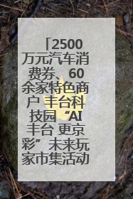 2500万元汽车消费券、60余家特色商户 丰台科技园“AI丰台 更京彩”未来玩家市集活动正式开幕