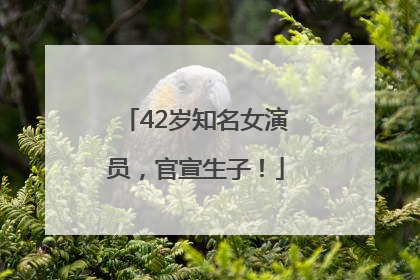 42岁知名女演员，官宣生子！