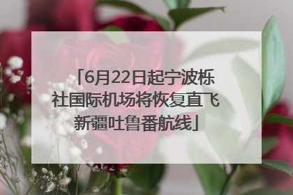 6月22日起宁波栎社国际机场将恢复直飞新疆吐鲁番航线