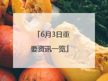 6月3日重要资讯一览