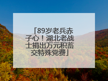 89岁老兵赤子心！湖北老战士捐出万元积蓄交特殊党费