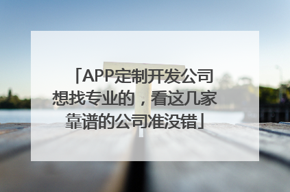 APP定制开发公司想找专业的，看这几家靠谱的公司准没错